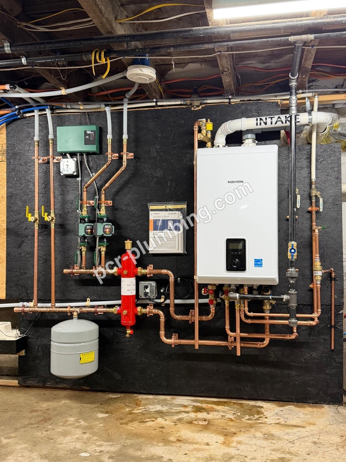 Navien boiler installation with zone valves