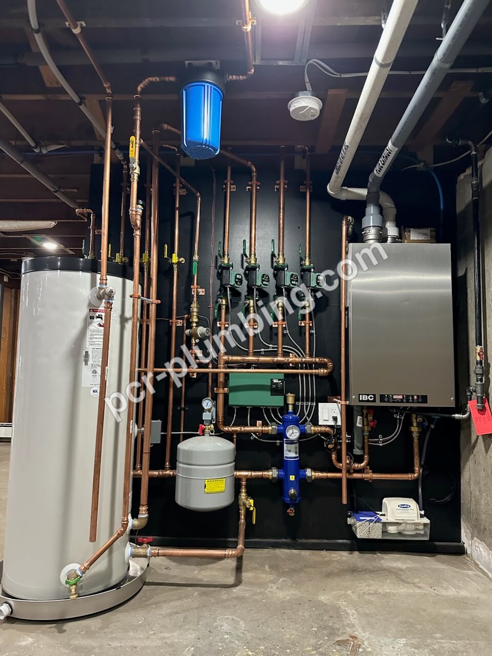 IBC boiler with water heater installation
